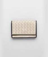 Bottega Veneta® Pearl Nero Intrecciato Nappa Glass Card Case Bottega Veneta® Pearl Nero Intrecciato Nappa Glass Card Case