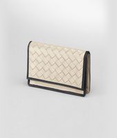 Bottega Veneta® Pearl Nero Intrecciato Nappa Glass Card Case Bottega Veneta® Pearl Nero Intrecciato Nappa Glass Card Case
