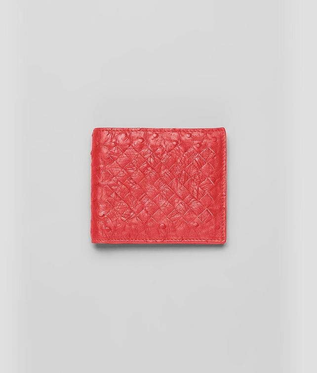 BOTTEGA VENETA WALLET IN NEW RED OSTRICH Bi-fold Wallet U fp