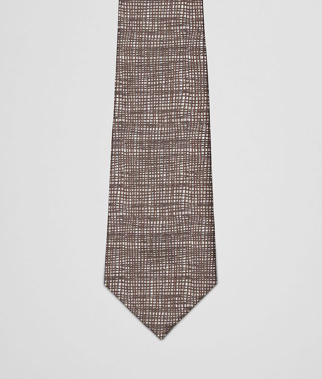 BOTTEGA VENETA BLACK DARK BROWN COTTON SILK TIE Tie or bow tie U fp