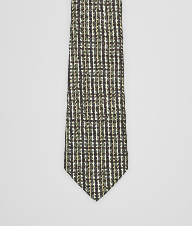 BOTTEGA VENETA BLACK DARK GREEN COTTON SILK TIE Tie or bow tie U fp