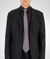 Bottega Veneta® BLACK DARK PURPLE COTTON SILK TIE Bottega Veneta® BLACK DARK PURPLE COTTON SILK TIE