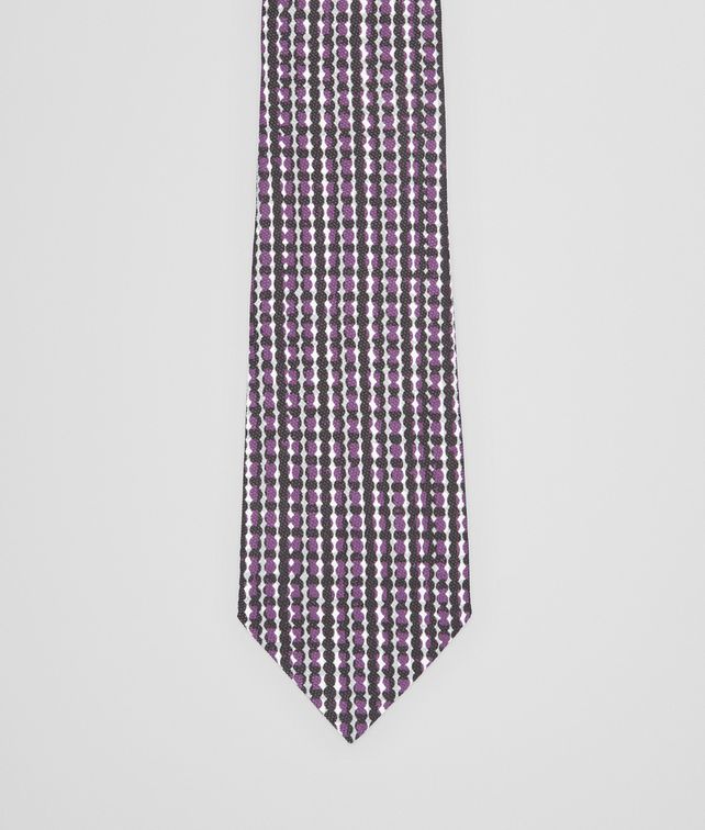 BOTTEGA VENETA BLACK DARK PURPLE COTTON SILK TIE Tie or bow tie U fp