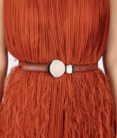 Bottega Veneta® BURNT RED MADRAS CHIAROSCURO Belt Bottega Veneta® BURNT RED MADRAS CHIAROSCURO Belt