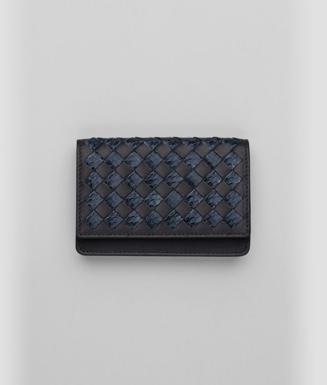 BOTTEGA VENETA Tourmaline Prusse Intrecciato Ayers Nappa Card Case Mini Wallet or Coin Purse D fp