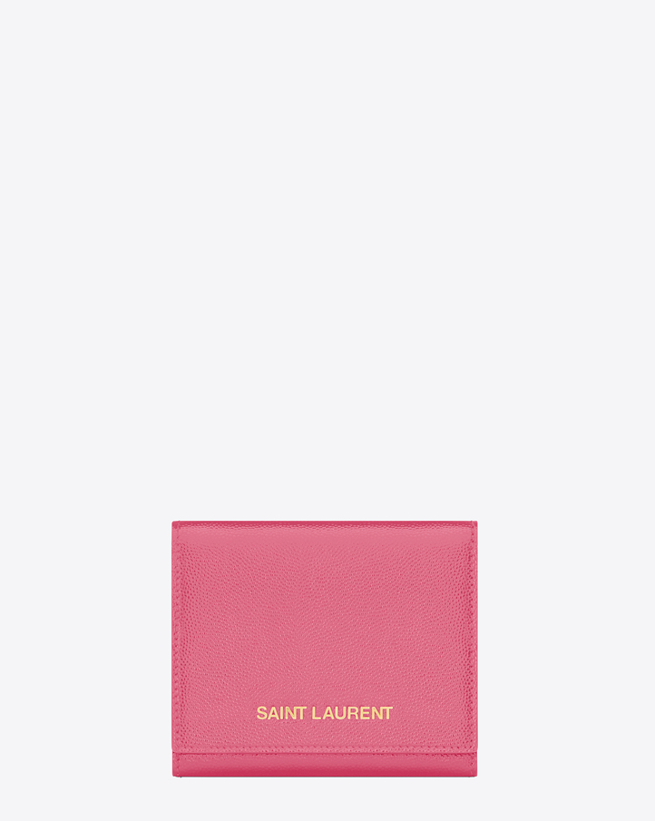 Saint Laurent Classic Letters Saint Laurent Compact Wallet In ...  