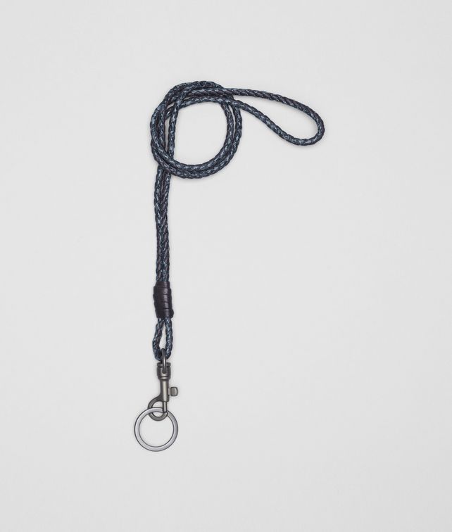BOTTEGA VENETA Tourmaline Prusse Intrecciato Ayers Livrea Key Ring Keyring or Bracelets E fp