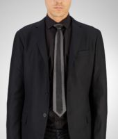 Bottega Veneta® ANTHRACITE BLACK SILK TIE Bottega Veneta® ANTHRACITE BLACK SILK TIE