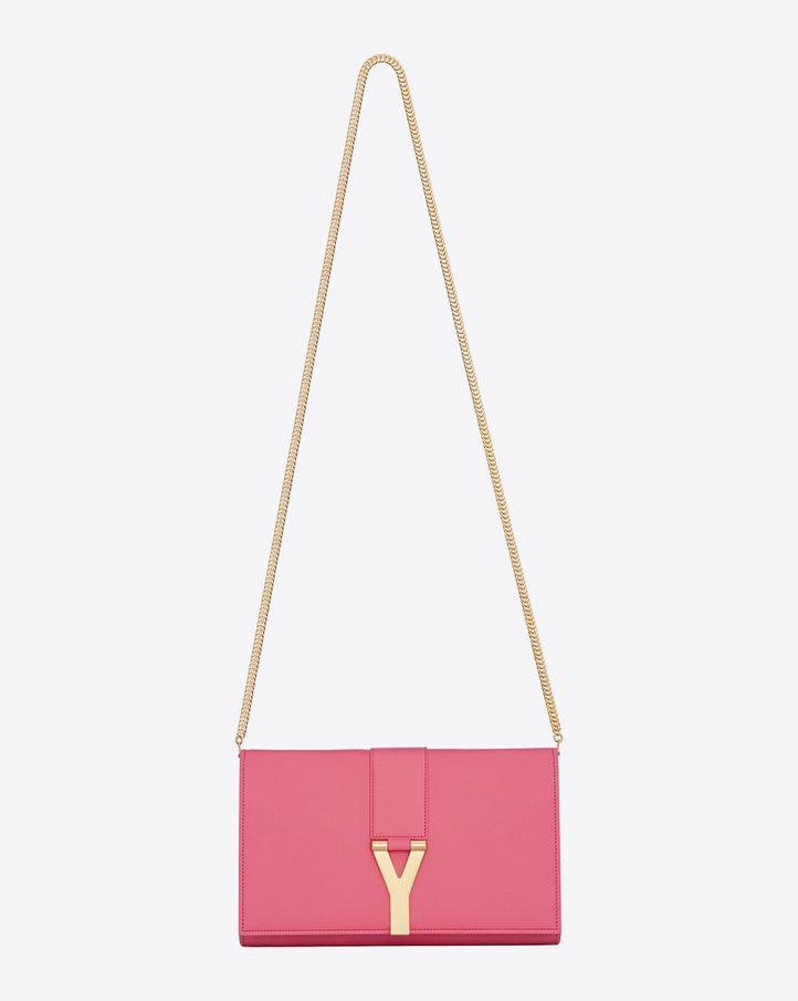 Saint Laurent Classic Y Chain Wallet In Lipstick Pink Leather ...  