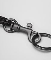 Bottega Veneta® Nero Intrecciato Nappa Key Ring Bottega Veneta® Nero Intrecciato Nappa Key Ring