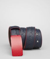 Bottega Veneta® PRUSSE FRAISE INTRECCIATO DRAP CALF BELT Bottega Veneta® PRUSSE FRAISE INTRECCIATO DRAP CALF BELT