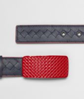 Bottega Veneta® PRUSSE FRAISE INTRECCIATO DRAP CALF BELT Bottega Veneta® PRUSSE FRAISE INTRECCIATO DRAP CALF BELT