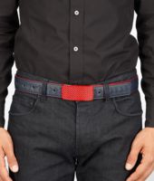 Bottega Veneta® PRUSSE FRAISE INTRECCIATO DRAP CALF BELT Bottega Veneta® PRUSSE FRAISE INTRECCIATO DRAP CALF BELT