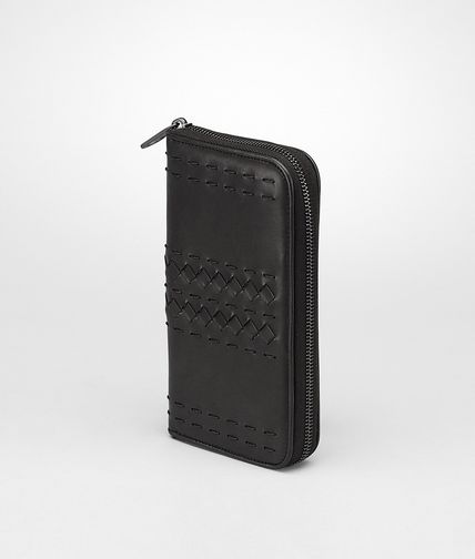 BOTTEGA VENETA - NERO HIGHWAY ZIP AROUND WALLET