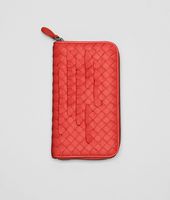 Bottega Veneta® New Red Intrecciato Nappa Minionde Zip Around Wallet Bottega Veneta® New Red Intrecciato Nappa Minionde Zip Around Wallet