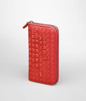 Bottega Veneta® New Red Intrecciato Nappa Minionde Zip Around Wallet Bottega Veneta® New Red Intrecciato Nappa Minionde Zip Around Wallet