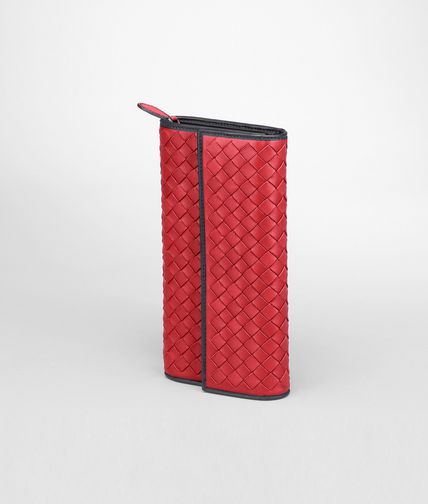 BOTTEGA VENETA - Continental Portemonnaie aus Nappaleder Glass Intrecciato Fraise