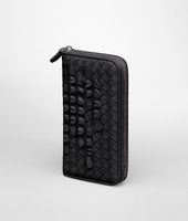 Bottega Veneta® Nero Intrecciato Nappa Minionde Zip Around Wallet Bottega Veneta® Nero Intrecciato Nappa Minionde Zip Around Wallet