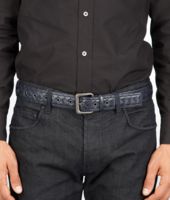 Bottega Veneta® PRUSSE INTRECCIATO MADRAS HERITAGE BELT Bottega Veneta® PRUSSE INTRECCIATO MADRAS HERITAGE BELT