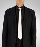 Bottega Veneta® WHITE BLACK SILK TIE Bottega Veneta® WHITE BLACK SILK TIE