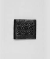Bottega Veneta® PORTEMONNAIE AUS PERFORIERTEM LEICHTEM KALSBSLEDER RUND NERO Bottega Veneta® PORTEMONNAIE AUS PERFORIERTEM LEICHTEM KALSBSLEDER RUND NERO
