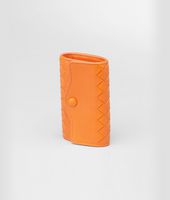 Bottega Veneta® Tangerine Intrecciato Nappa Key Case Bottega Veneta® Tangerine Intrecciato Nappa Key Case