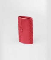 Bottega Veneta® Fraise Intrecciato Nappa Key Case Bottega Veneta® Fraise Intrecciato Nappa Key Case