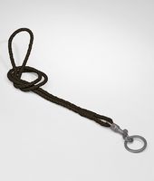 Bottega Veneta® Ebano Intrecciato Nappa Key Ring Bottega Veneta® Ebano Intrecciato Nappa Key Ring