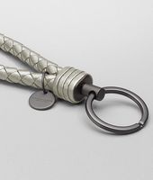 Bottega Veneta® PLATINUM INTRECCIATO NAPPA METALLIZZATO Key Ring Bottega Veneta® PLATINUM INTRECCIATO NAPPA METALLIZZATO Key Ring