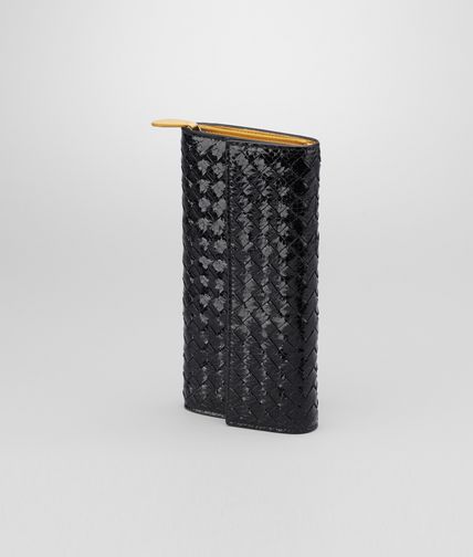 BOTTEGA VENETA - NERO ORO INTRECCIATO AYERS CONTINENTAL WALLET
