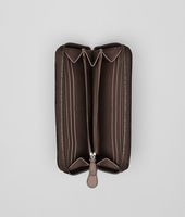 Bottega Veneta® MUD INTRECCIATO BORDER CALF Zip Around Wallet Bottega Veneta® MUD INTRECCIATO BORDER CALF Zip Around Wallet