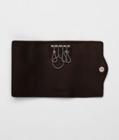 Bottega Veneta® Ebano Intrecciato Nappa Key Case Bottega Veneta® Ebano Intrecciato Nappa Key Case