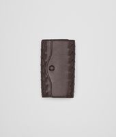Bottega Veneta® Ebano Intrecciato Nappa Key Case Bottega Veneta® Ebano Intrecciato Nappa Key Case