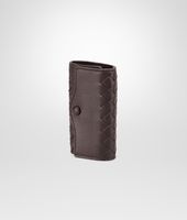 Bottega Veneta® Ebano Intrecciato Nappa Key Case Bottega Veneta® Ebano Intrecciato Nappa Key Case