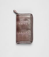Bottega Veneta® PORTAFOGLIO BORDER NEW MAUVE IN HARDWICKII CON ZIP Bottega Veneta® PORTAFOGLIO BORDER NEW MAUVE IN HARDWICKII CON ZIP