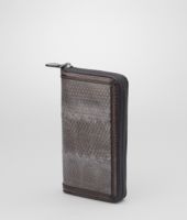 Bottega Veneta® MEDIUM GREY HARDWICKII BORDER ZIP AROUND WALLET Bottega Veneta® MEDIUM GREY HARDWICKII BORDER ZIP AROUND WALLET