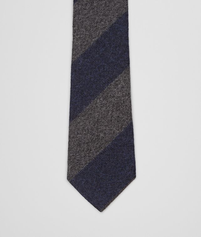 BOTTEGA VENETA KRAWATTE AUS WOLLE UND SEIDE NAVY UND DARK GREY Krawatte & Fliege U fp