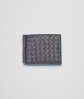 Bottega Veneta® Nero Signal Blue Intrecciato Washed Vintage Wallet Bottega Veneta® Nero Signal Blue Intrecciato Washed Vintage Wallet