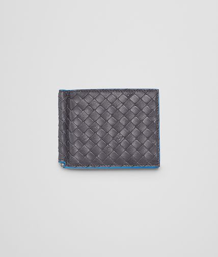 BOTTEGA VENETA - Nero Signal Blue Intrecciato Washed Vintage Wallet