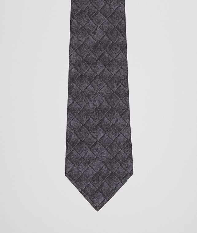 BOTTEGA VENETA TIE IN ANTHRACITE BLACK SILK Tie or bow tie U fp