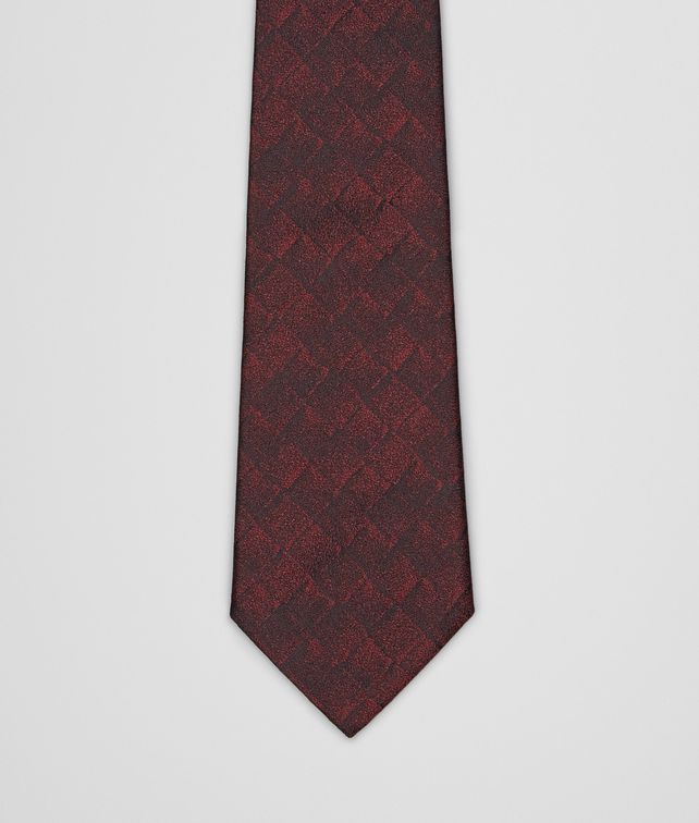 BOTTEGA VENETA TIE IN BORDEAUX BLACK SILK Tie or bow tie U fp