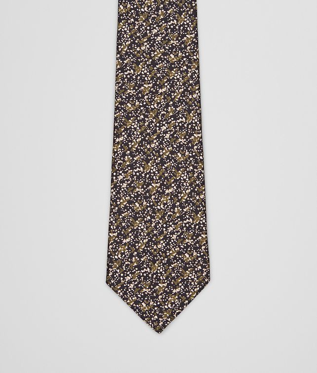 BOTTEGA VENETA TIE IN OLIVE BLACK SILK Tie or bow tie U fp