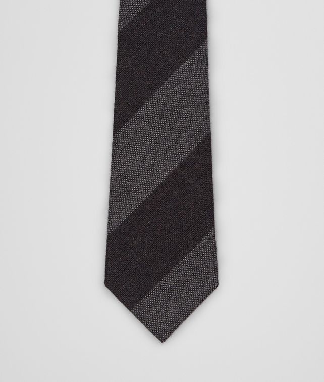 BOTTEGA VENETA Aubergine Medium Grey Wool Silk Tie Tie or bow tie U fp