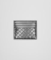 Bottega Veneta® New Light Grey Intreccio Scolpito Spazzolato Card Case Bottega Veneta® New Light Grey Intreccio Scolpito Spazzolato Card Case