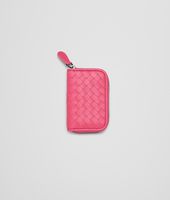 Bottega Veneta® ROSA SHOCK INTRECCIATO NAPPA COIN PURSE Bottega Veneta® ROSA SHOCK INTRECCIATO NAPPA COIN PURSE