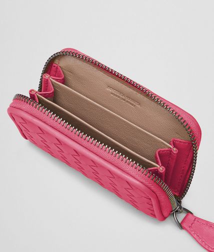 BOTTEGA VENETA - Rosa Shock Intrecciato Nappa Coin Purse