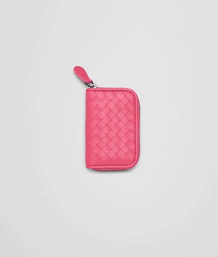 BOTTEGA VENETA - Rosa Shock Intrecciato Nappa Coin Purse