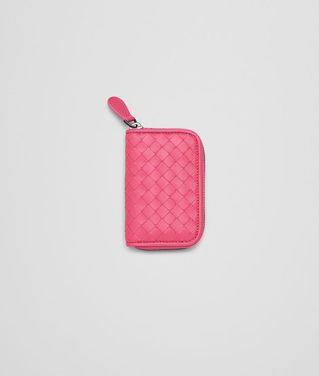 BOTTEGA VENETA ROSA SHOCK INTRECCIATO NAPPA COIN PURSE Mini Wallet or Coin Purse D fp