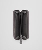 Bottega Veneta® Medium Grey Intrecciato Vachette Zip Around Wallet Bottega Veneta® Medium Grey Intrecciato Vachette Zip Around Wallet