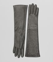 Bottega Veneta® MEDIUM GREY INTRECCIATO NAPPA GLOVES Bottega Veneta® MEDIUM GREY INTRECCIATO NAPPA GLOVES